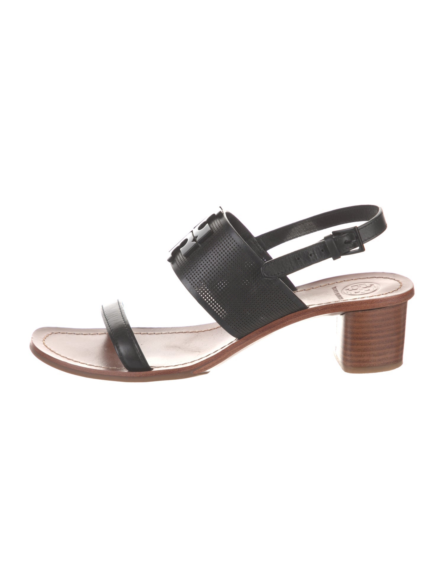 Tory Burch Leather Colorblock Pattern Slingback Sandals
