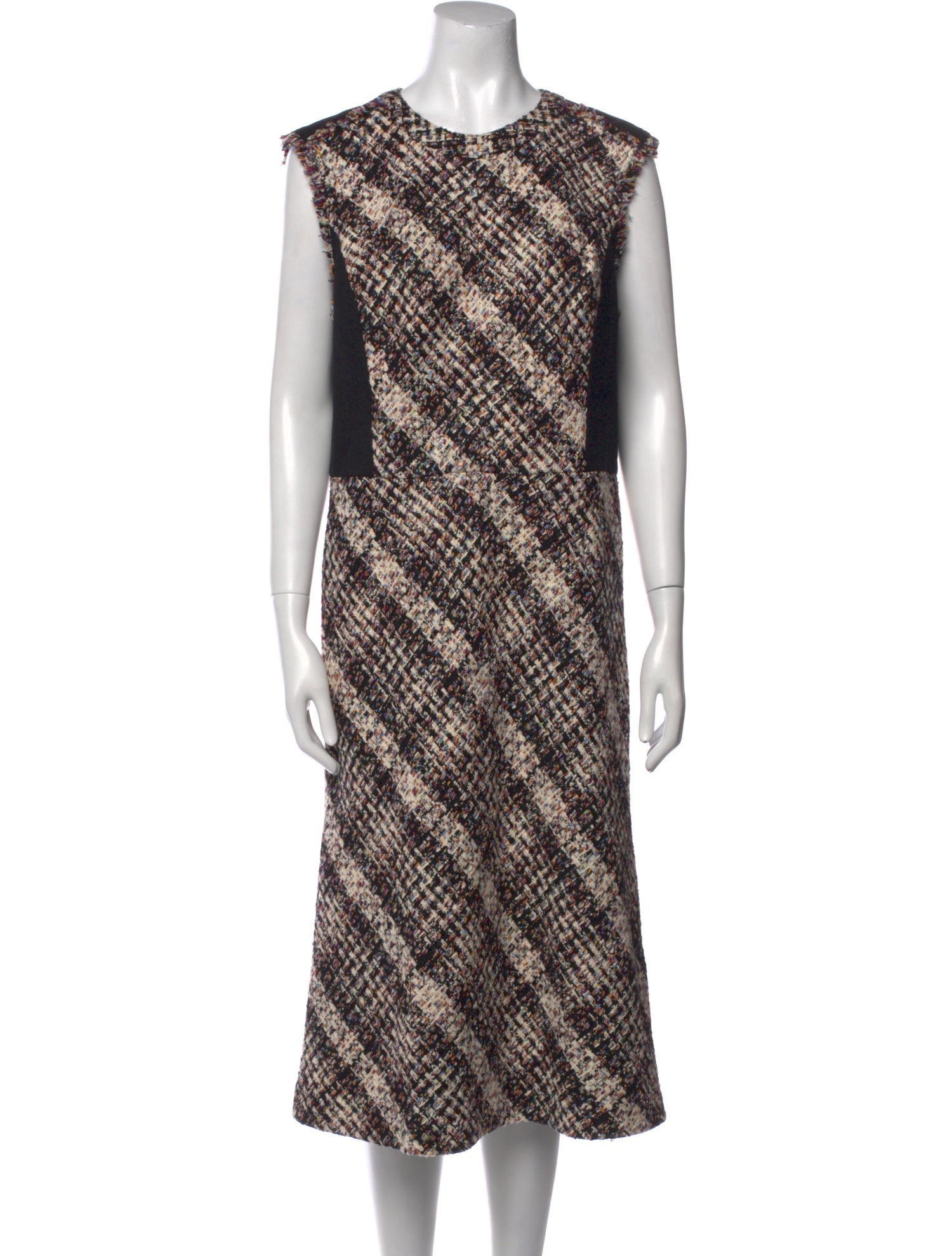 Tory Burch Plaid Print Midi Length Dress