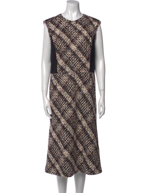Tory Burch Plaid Print Midi Length Dress