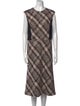 Tory Burch Plaid Print Midi Length Dress