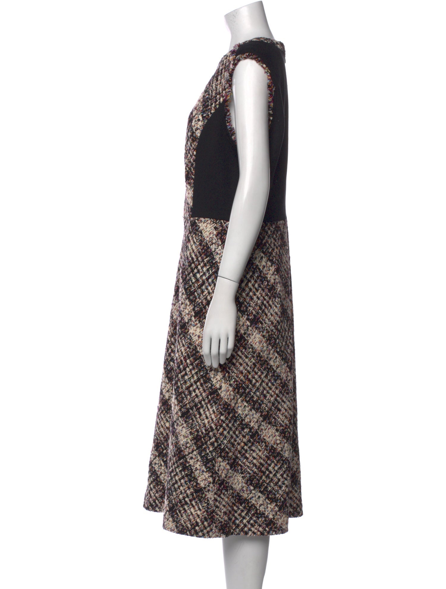 Tory Burch Plaid Print Midi Length Dress