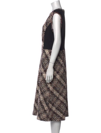 Tory Burch Plaid Print Midi Length Dress