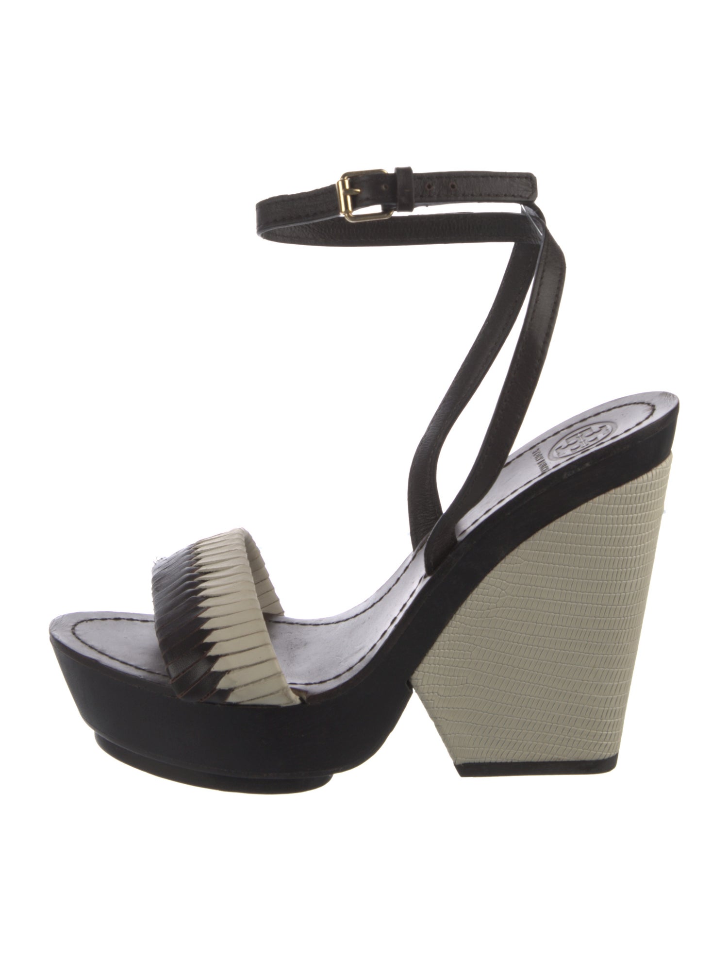 Tory Burch Leather Colorblock Pattern Sandals