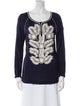 Tory Burch Printed Scoop Neck Sweatshirt
