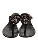 Tory Burch Leather Animal Print Slides