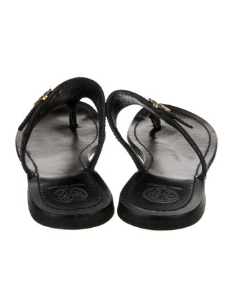 Tory Burch Leather Animal Print Slides