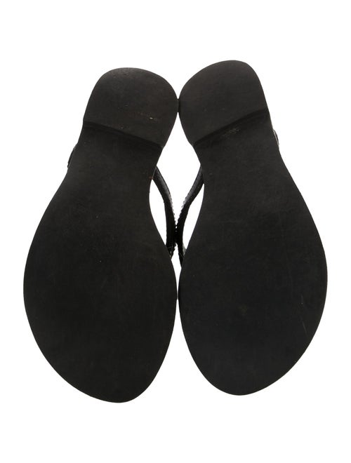 Tory Burch Leather Animal Print Slides