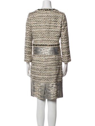 Tory Burch Tweed Pattern Crystal Embellishments Skirt Set