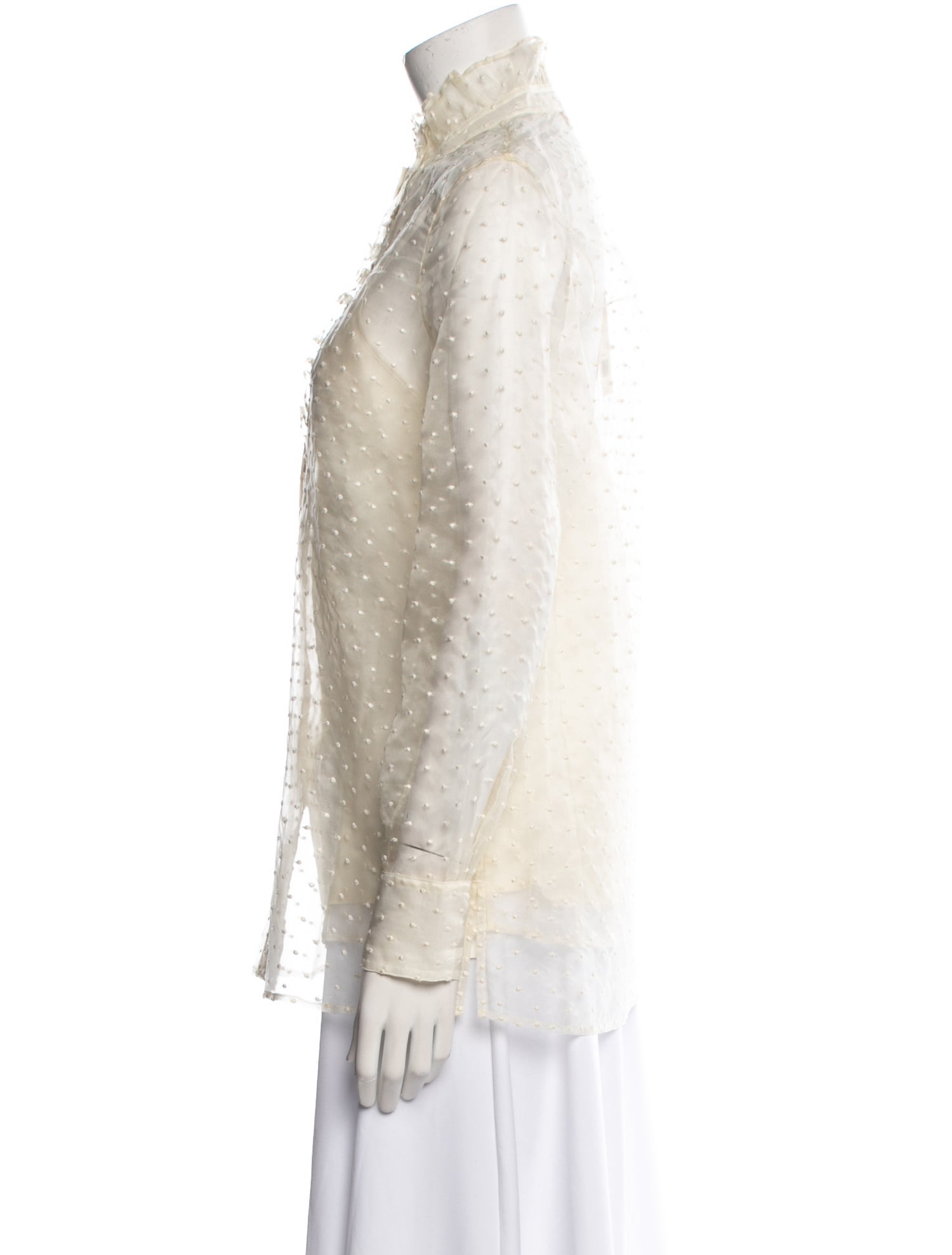 Tory Burch Silk Lace Pattern Button-Up Top w/ Tags