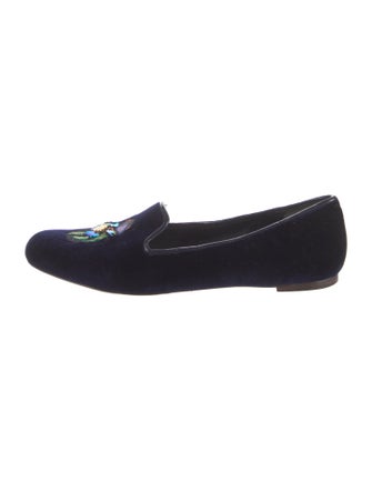 Tory Burch Velvet Sequin Embellishments Loafers