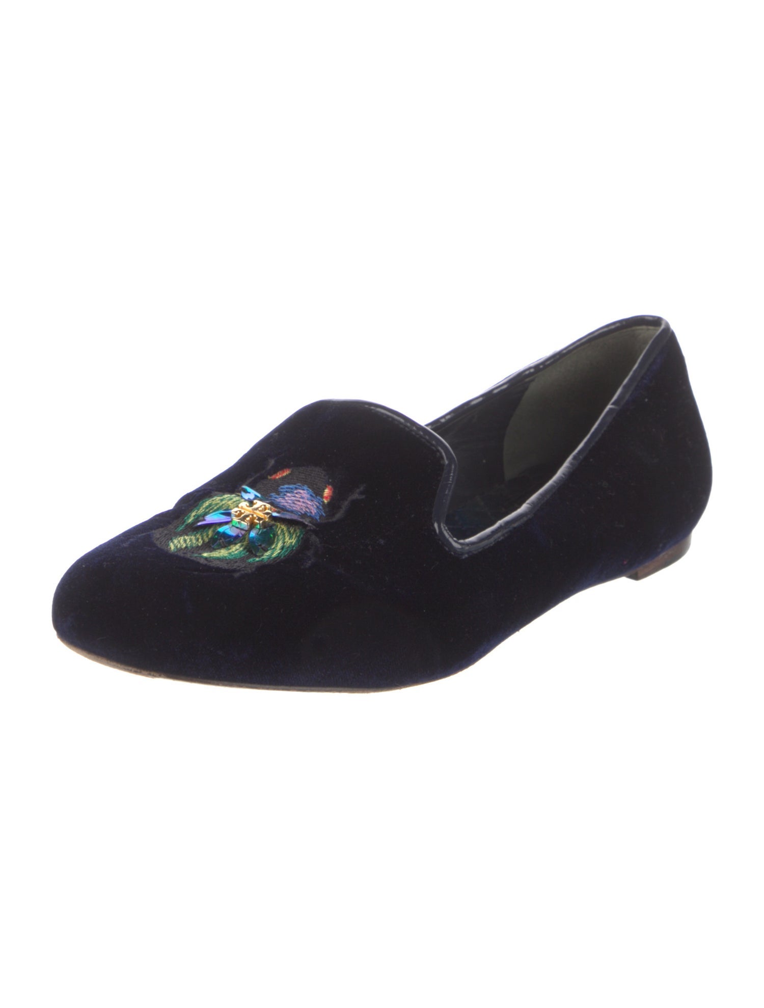 Tory Burch Velvet Sequin Embellishments Loafers