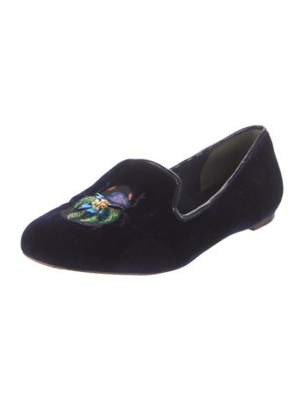 Tory Burch Velvet Sequin Embellishments Loafers