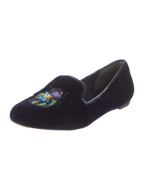 Tory Burch Velvet Sequin Embellishments Loafers