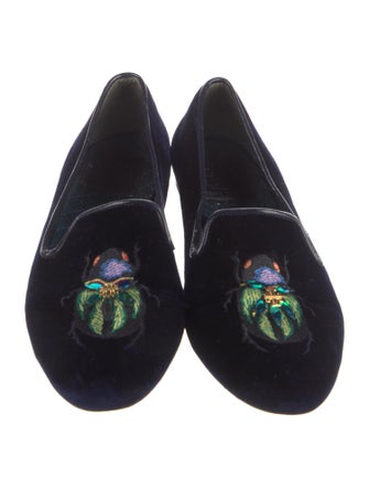 Tory Burch Velvet Sequin Embellishments Loafers