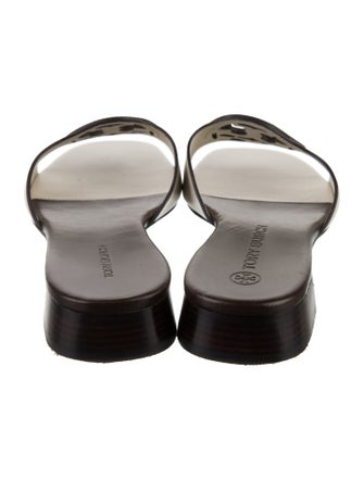 Tory Burch Leather Graphic Print Slides
