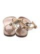 Tory Burch Leather Crystal Embellishments T-Strap Sandals