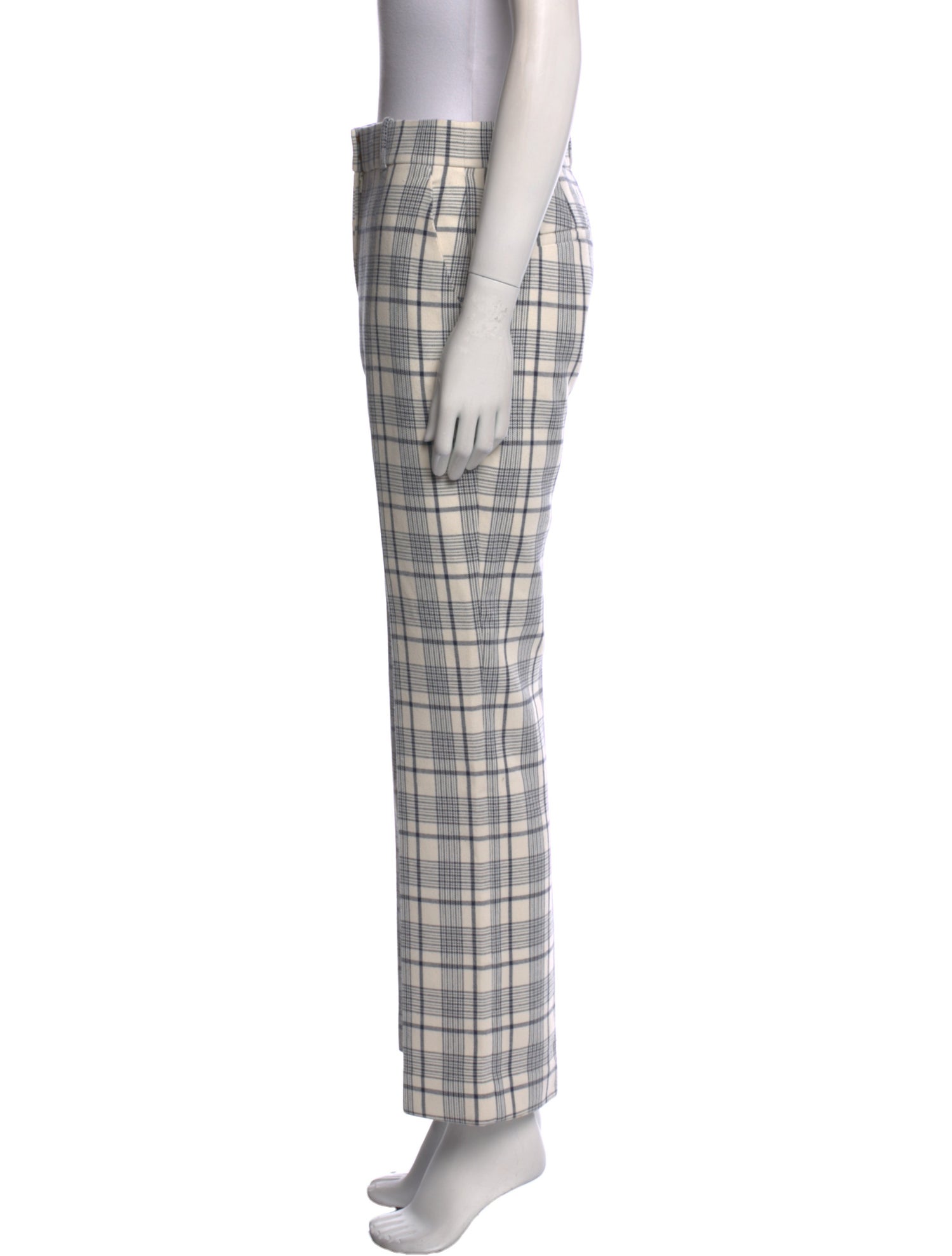 Tory Burch Plaid Print Straight Leg Pants