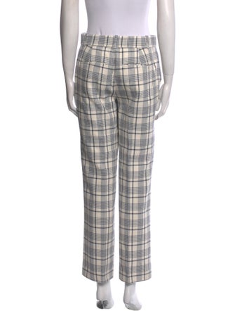 Tory Burch Plaid Print Straight Leg Pants