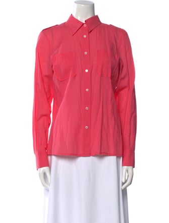 Tory Burch Long Sleeve Button-Up Top