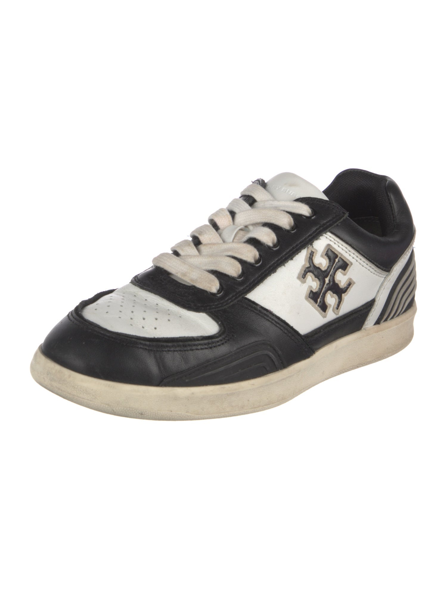 Tory Burch Leather Colorblock Pattern Sneakers