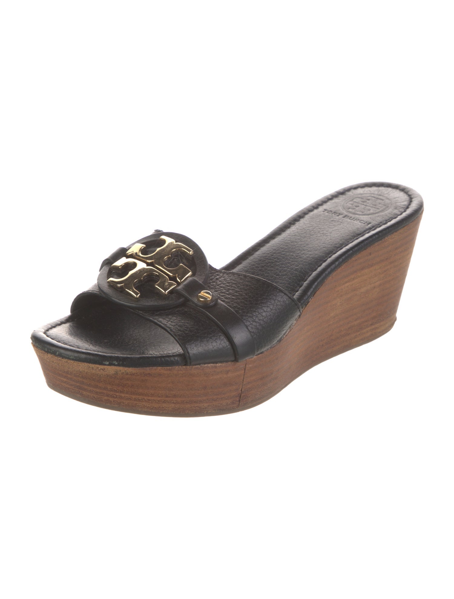 Tory Burch Leather Colorblock Pattern Slides