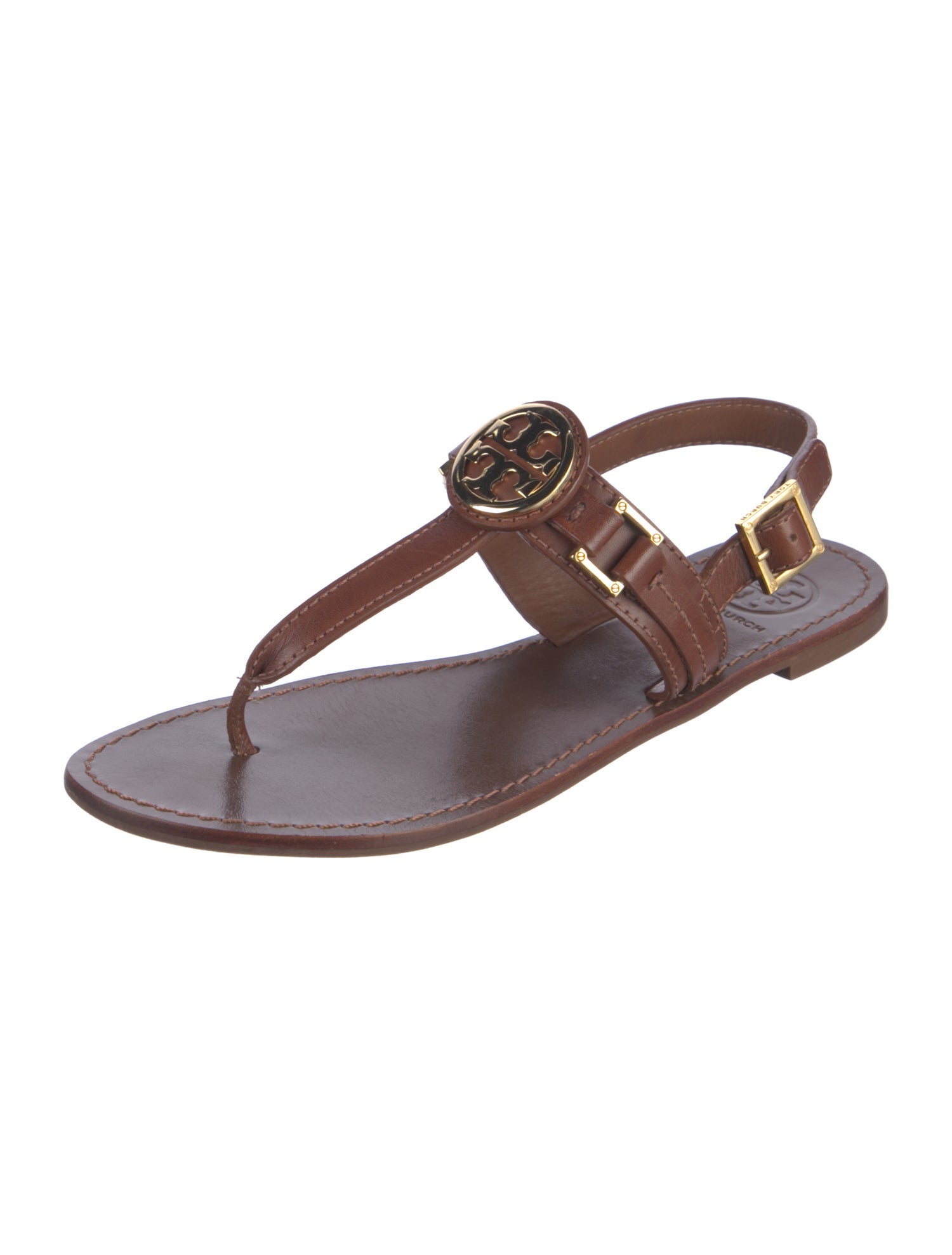 Tory Burch Leather T-Strap Sandals