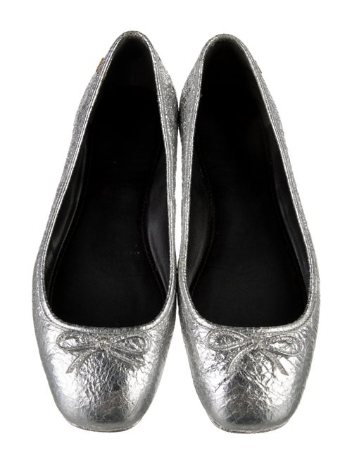 Tory Burch Leather Bow Accents Ballet Flats