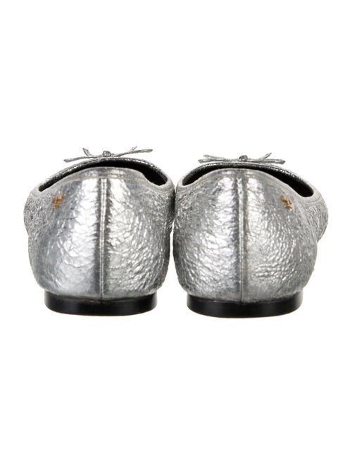 Tory Burch Leather Bow Accents Ballet Flats