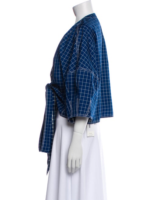 Tory Burch Silk Plaid Print Blouse
