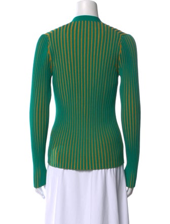 Tory Burch Striped V-Neck Button-Up Top