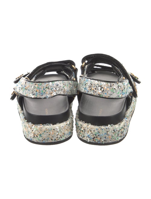Tory Burch Floral Print Sequin Embellishments Espadrilles