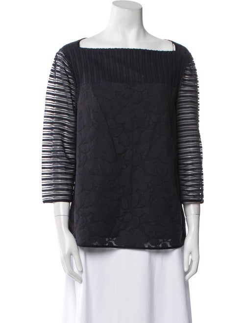 Tory Burch Striped Square Neckline Blouse