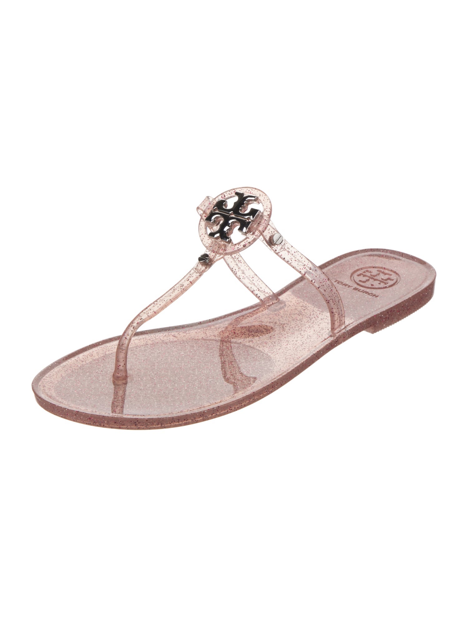 Tory Burch Glitter Accents T-Strap Sandals w/ Tags