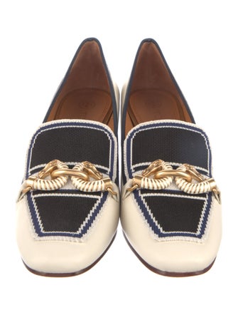 Tory Burch Leather Chain-Link Accents Pumps