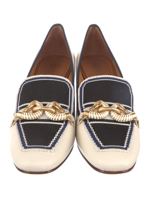 Tory Burch Leather Chain-Link Accents Pumps