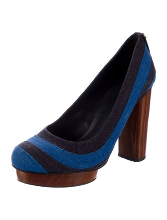 Tory Burch Canvas Striped Pumps
