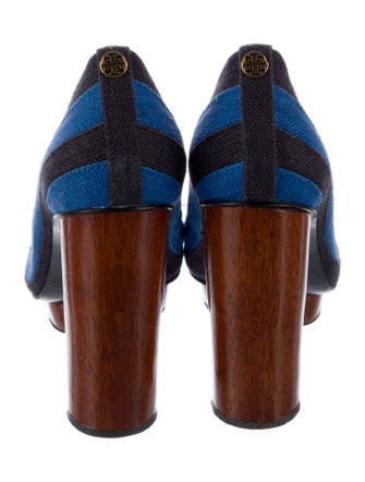 Tory Burch Canvas Striped Pumps