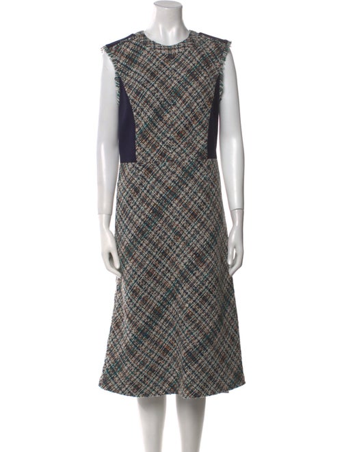 Tory Burch Plaid Print Midi Length Dress