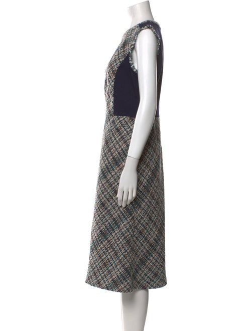 Tory Burch Plaid Print Midi Length Dress