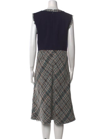 Tory Burch Plaid Print Midi Length Dress