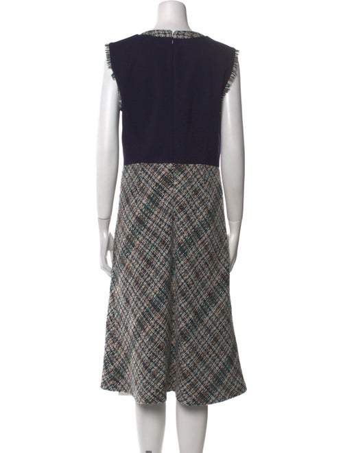 Tory Burch Plaid Print Midi Length Dress