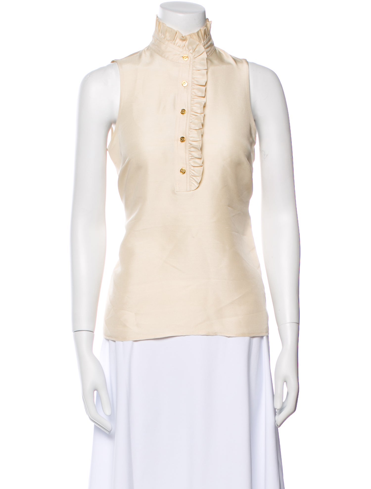 Tory Burch Silk Mock Neck Top