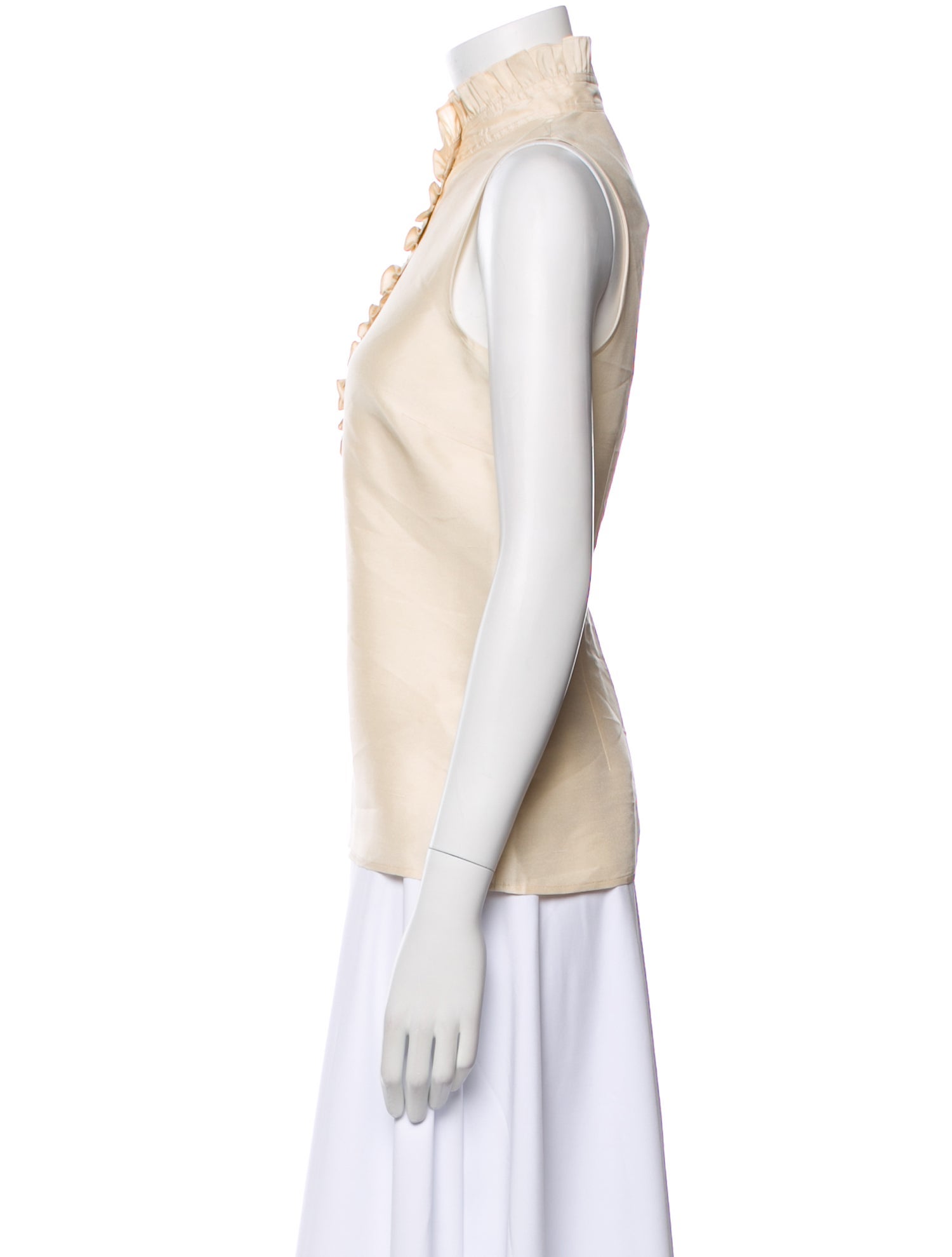 Tory Burch Silk Mock Neck Top