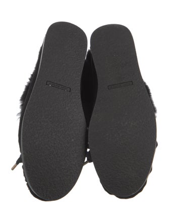 Tory Burch Suede Fur Trim Oxfords