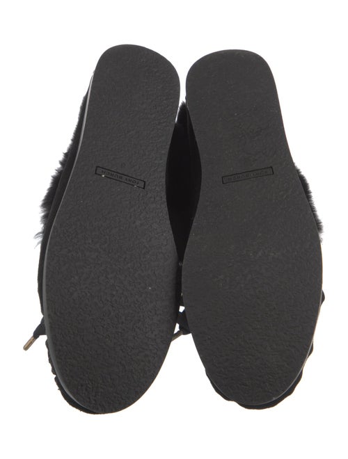 Tory Burch Suede Fur Trim Oxfords