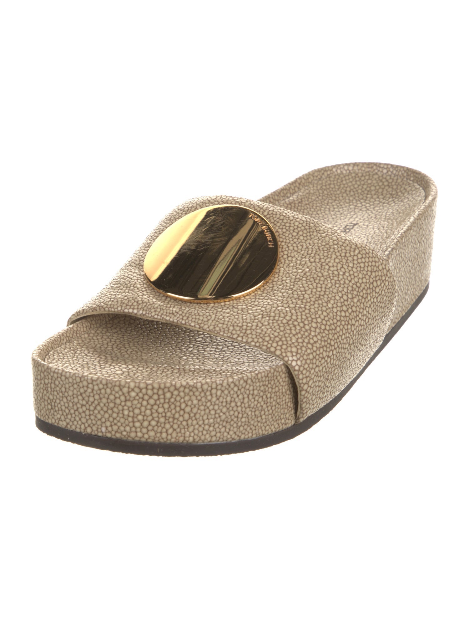 Tory Burch Leather Studded Accents Slides