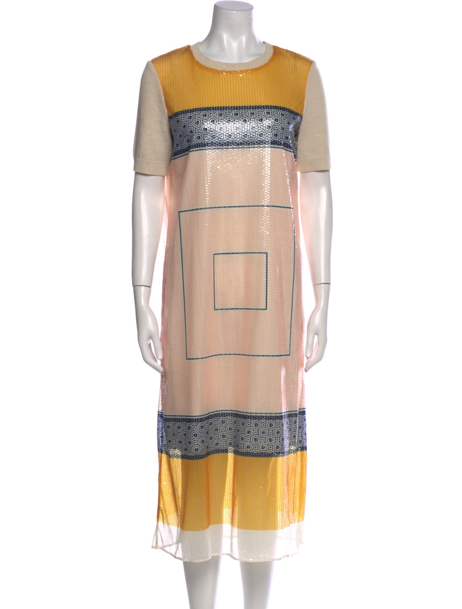 Tory Burch Striped Midi Length Dress