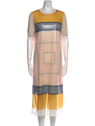 Tory Burch Striped Midi Length Dress