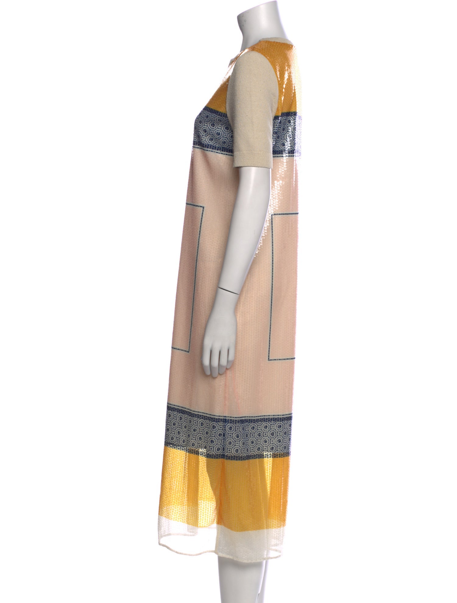 Tory Burch Striped Midi Length Dress