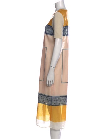 Tory Burch Striped Midi Length Dress